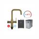 Kitchen 4 in 1 Brush gold Hot Cold Boiling Chilled Faucet Mixer filter Water Tap