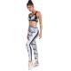 Women's Geometric Print Two Piece Workout Sets High waist Legging and Sports Bra