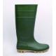 High quality Green color Wellington knee higher PVC safety boots work farm rubber rain boots