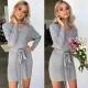 Knitted Package Hip Dress Lace Up Dewdrop Hip High Waisted Dress For Women'S Dress