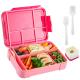 Food-Safe Plastic Bento Lunch Box With 5 Compartments And Cutlery For Kids And Adults