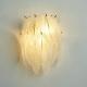 G9 Iron Art Golden Feather Crystal Wall Lights 25cm For Bedroom