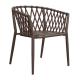 Stackable Patio Aluminum Woven Rope Outdoor Dining Chair with Cushion