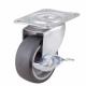Small Swivel Grey Themoplastic rubber caster with side brake 2,2.5,3 light duty TPR Caster for Basket, Moving castor