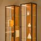 Space Saving Curio Wall Mounted Glass Display Cabinet Showcase With Led Light