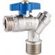 5102B Gas Stove Valve Brass Ball Valve Angle Type DN20 for Water Return Pipeline of Heating System w/ Built-in Strainer