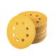Customized Support ODM 150mm 6 Holes Gold Alumina Sanding Disc for Car Putty Grinding
