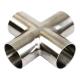 Joint Connector Sanitary Stainless Steel 304 316L Pipe Fittings Weld Tri Clamp Cross 4 Way Cross