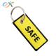 UK Style woven key tag Double Side Black And Yellow Color With Merrow Border