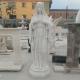 White Marble Virgin Mary Statue Praying Life Size Religious Stone Sculptures Outdoor Church Decoration