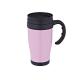 16oz inner PP Outer steel pink travel mug non-leak with handle convenient to drink