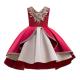 V-Neck Flower Girl Dress Champagne Lace Princess Dress Vestidos De Ropa Niña Sleeveless Christmas Dress Red/Blue/Purple
