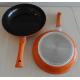 Orange Aluminum Induction Cooktop Frying Pan With Black Ceramic Coated