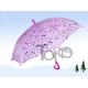 Little Girls Pink Kids Rain Umbrellas Auto Open Metal Frame With Flute Ribs