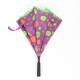 Auto Open Reverse Inverted Umbrella With Torchlight LED Handle 190T Pongee Fabric