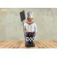 Antique Resin Fat Chef Polyresin Statue Figurine Poly Chef Holding Wooden Chalkboard