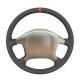 Customized Black Genuine and Suede Hand Stitched Steering Wheel Cover for NISSAN PatrolGU 2000