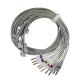 Banana 4.0 Connector EKG Cable 10 Lead Wires 3.6m Grey TPU Jacket