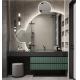 Melamine Contemporary Bathroom Cabinets Green Door With Round Mirror