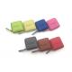 ABS PU Leather Mini Retractable Tape Measure Fabric Texture Debossing Logo Souvenir