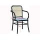 Iron Pipe Frame 85cm 44cm Rattan Upholstered Cafe Chairs
