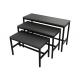 Wooden Panel Metal Frame Garment Display Stands Clothing Display Tables Black Finish