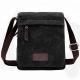 Black Shoulder Tote Bag Zippered , Long Strap Canvas Bag Strip Design Reusable