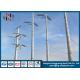 Hot Dip Galvanized Steel Power Pole , Electrical Transmission Poles 450 Dan Design Load