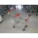 Heavy Duty Wire Shopping Carts With Wheels / Red Plastic Parts 80L