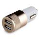 5V2.1A knurling dual USB car charger for mobile phone  metal rings type