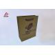 Brown Custom Paper Shopping Bags , Kraft Paper Gift Bags With Violet Handle