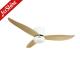 Flush Mount 52 Inch Wood Grain ABS Blades Ceiling Fan With Light