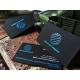 Blue And SIlver Foil Stamped Business Cards Touch Paper Name Card For Club