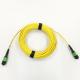 10M Standard Fiber Optic Patch Cable 8F MPO To MPO LSZH Material Yellow Color
