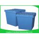 Nesting Logistic Heavy Duty Storage Boxes , Plastic Storage Bins With Hinged Lids