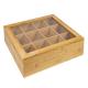 customized 12 compartments bamboo assorted tea bags holder box