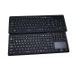 124 Keys Ruggedized Black Light Up Keyboard Cleanable With Red Light / FN24