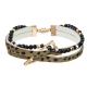 KC-LBR070 Beads Leather Bracelet