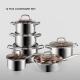 Multifunction 12 Piece Stainless Steel Cookingware Pot Set Cooking Pot Set Kitchen Ware Pot Cookware Sets