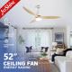 Led Ceiling Fan With Remote Control Solid Wood Blade 3 Speeds Reversible Ac Motor ,decorative fan