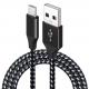 Black Nylon Braid Micro USB To USB Type A Cable For Charging And Data Transmission