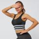 Sexy stripes seamless knitting sports bra women gather running stereotyped yoga vests fitness bra women