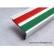 2.5m Length Aluminum Stair Tread Nosing With 2 PVC Vinyl Insert Red And Green