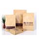 Stand Up Transparent Resealable food packaging kraft paper with window and k for Coffee Bean