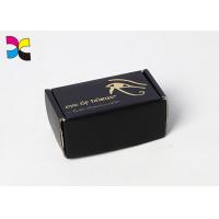 Black Custom Corrugated Shipping Boxes Lamination Debossing UV Finishing