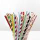 Compostable Durable Paper Party Straws 7.87 Inches Long 0.25 Inches Diameter