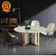 CE White Circle Marble Dining Table With Exquisite Workmanship