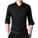 Stand Collar Mens Plain Shirts for Adult Leisure in Polyester Viscose Acrylic Classic