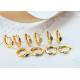 Huggie Hoop 9K Gold Earrings Marquise Cut Inner 8.5mm Oouter 11.5mm Dimension