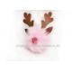 Faux Rex Rabbit Fur Ball Keychain , PU Christmas Elk / Reindeer Bag Puff Charm